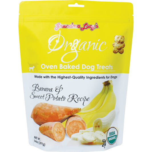 Organic Baked Dog Treats - Banana & Sweet Potato 14oz
