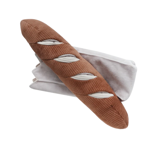 Baguette Dog Enrichment Squeaky Toy by Lambwolf Collective