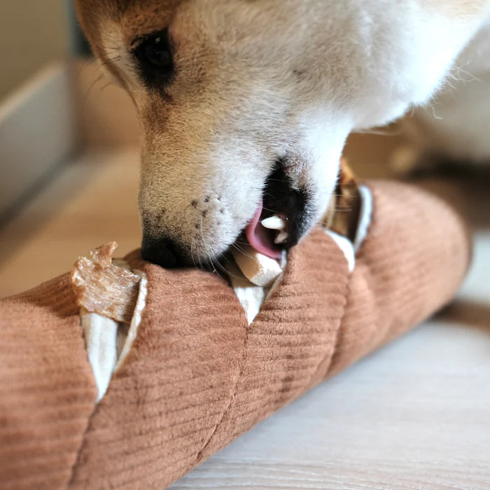 Baguette Dog Enrichment Squeaky Toy by Lambwolf Collective