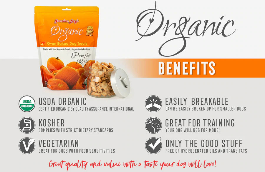 Organic Baked Dog Treats - Pumpkin 14oz