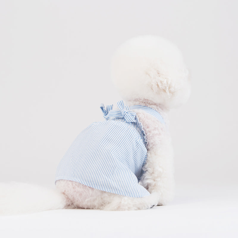 X Strap Striped Dress Dog