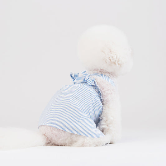 X Strap Striped Dress Dog