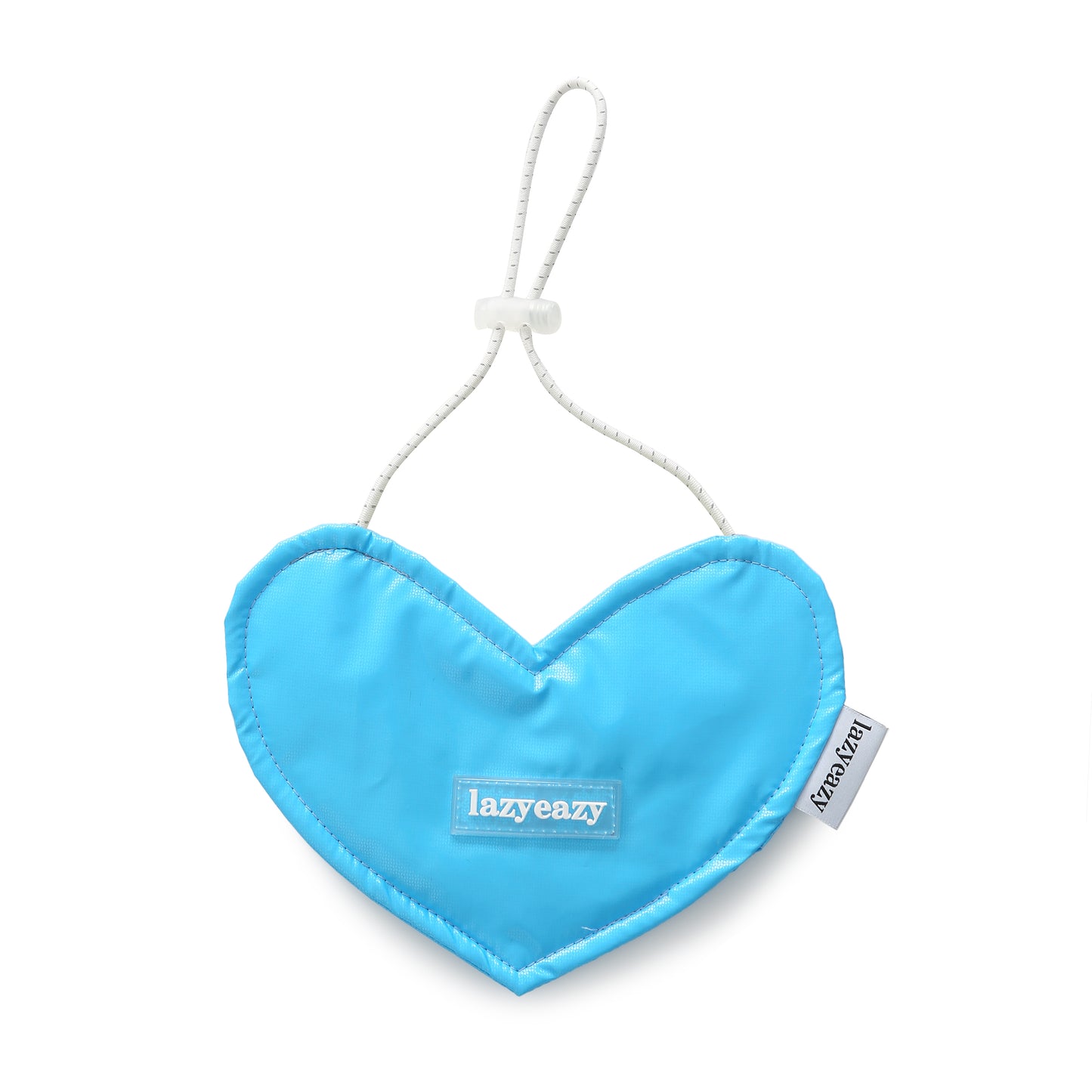 Blue puffy heart-shaped waterproof bandana for dogs and cats.