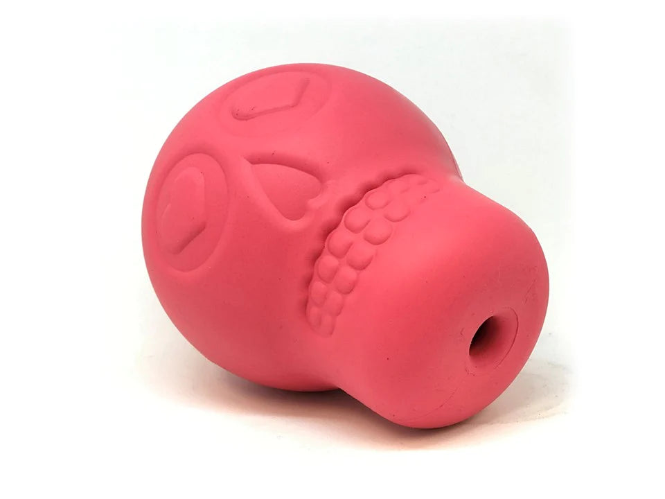 Sugar Skull Durable Rubber Chew Toy & Treat Dispenser - Large