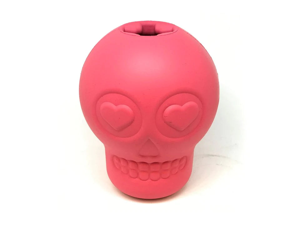 Sugar Skull Durable Rubber Chew Toy & Treat Dispenser - Large