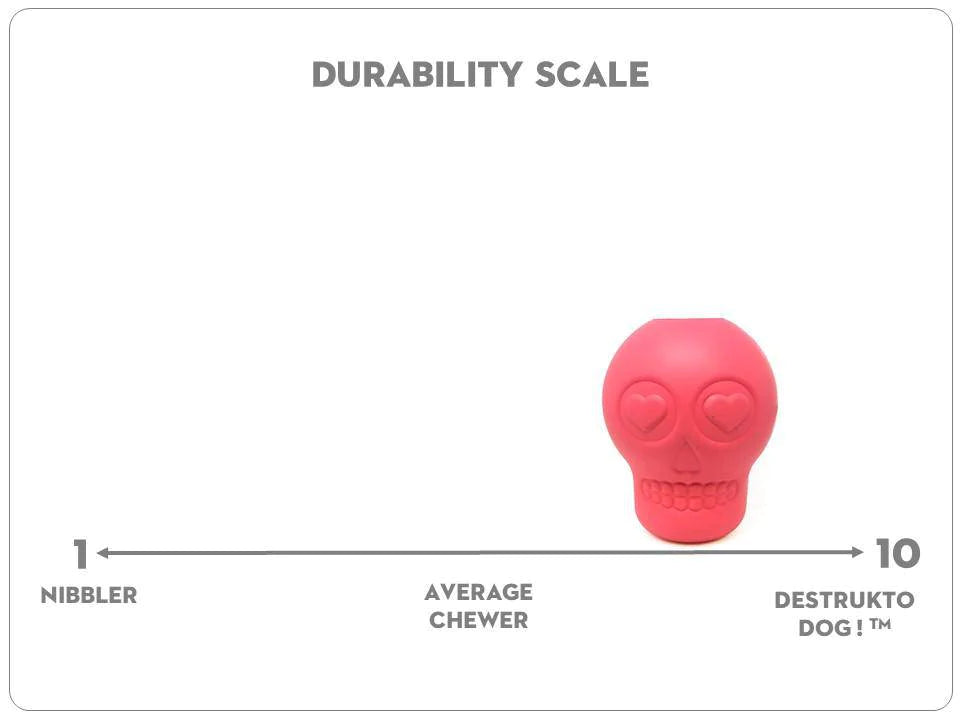 Sugar Skull Durable Rubber Chew Toy & Treat Dispenser - Large