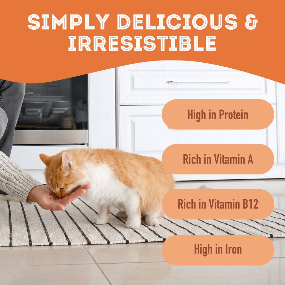 Hogs and Kisses - Dehydrated Pork Liver Treat for Dogs & Cats. It's high in protein, vitamin A, vitamin B12, and iron. It's simply delicious and irresistible.