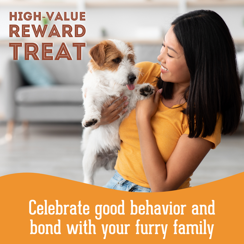 It's Like A Healthy Bacon Cheeseburger - Soft & Chewy Pork Liver & Cheese Treat for Dogs & Cats. It's a high-value reward treat that celebrate good behavior and bond with your furry family.