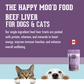 The Happy Moo'd Food - Dehydrated Beef Liver Treat for Dogs & Cats. This single ingredient beef liver treats are packed with protein, vitamins, and minerals to boost energy, improve immune function, and enhance overall wellbeing.