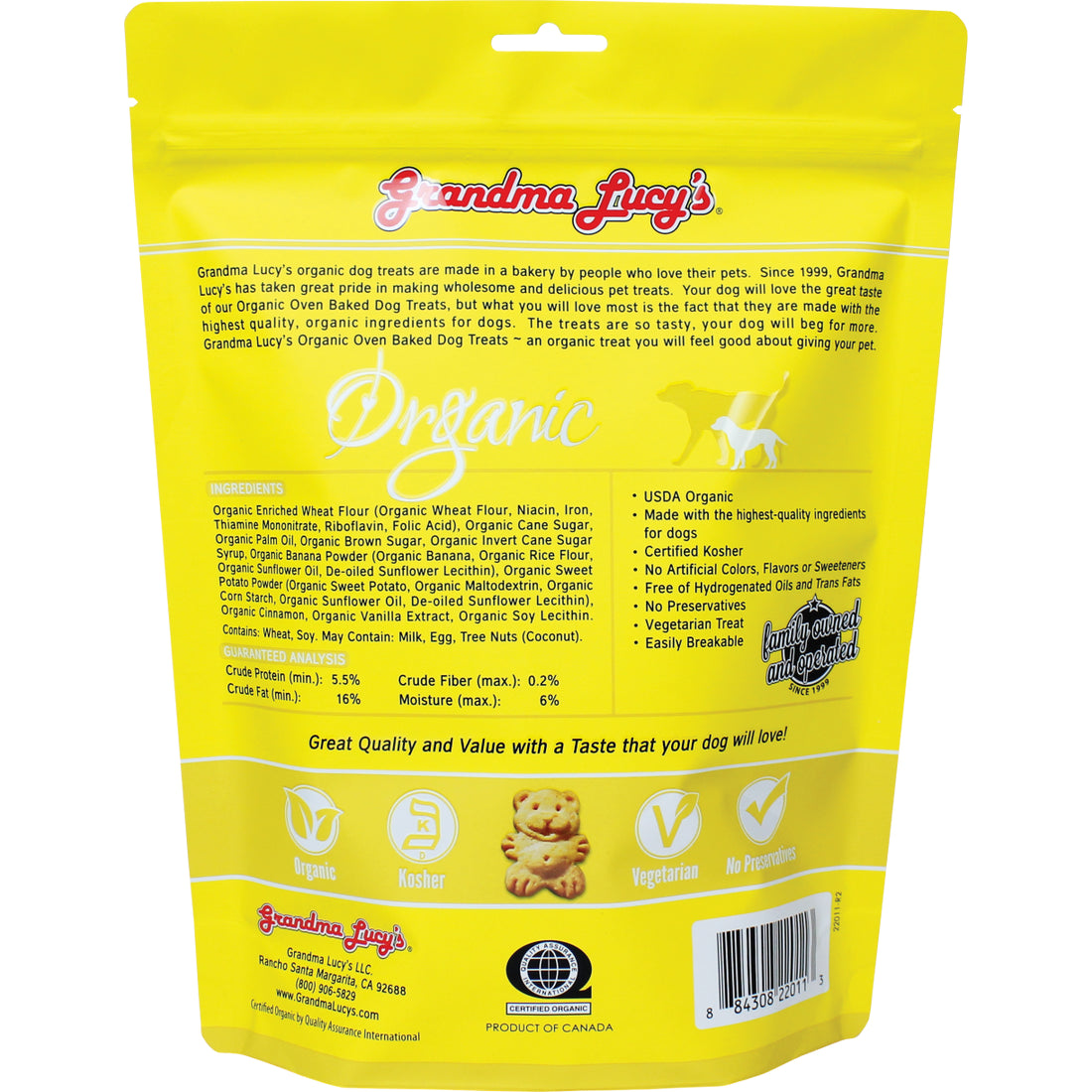 Organic Baked Dog Treats - Banana & Sweet Potato 14oz