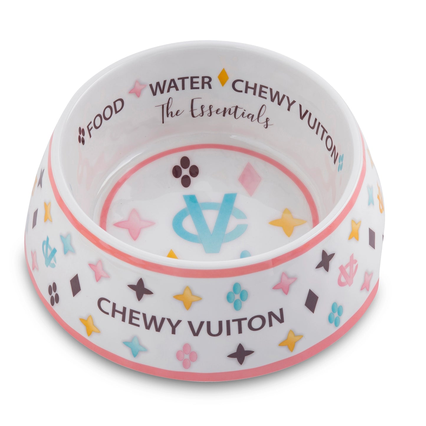 White Chewy Vuiton Bowl