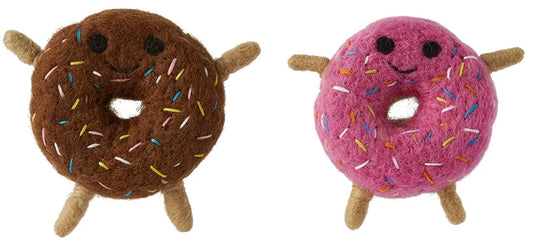 Boiled Wool Donut Pair Dog Toy