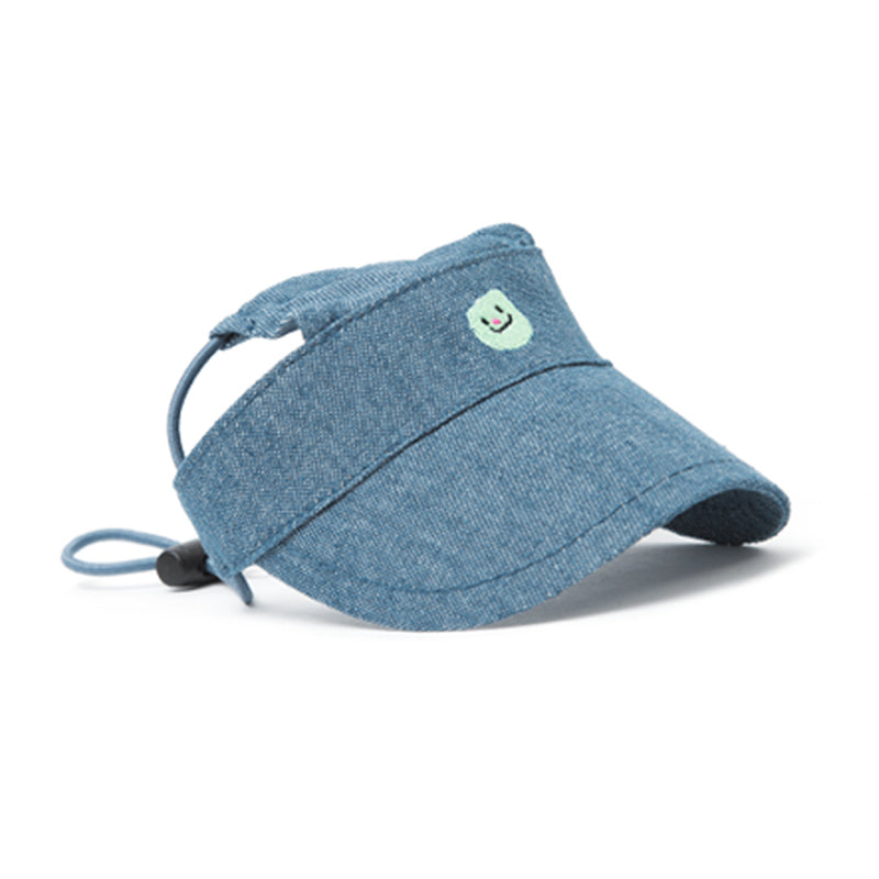 Denim sun visor for dogs