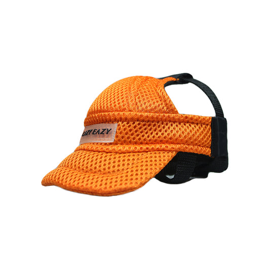 orange sporty mesh summer cap for dogs