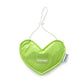Green puffy heart-shaped waterproof bandana for dogs and cats.
