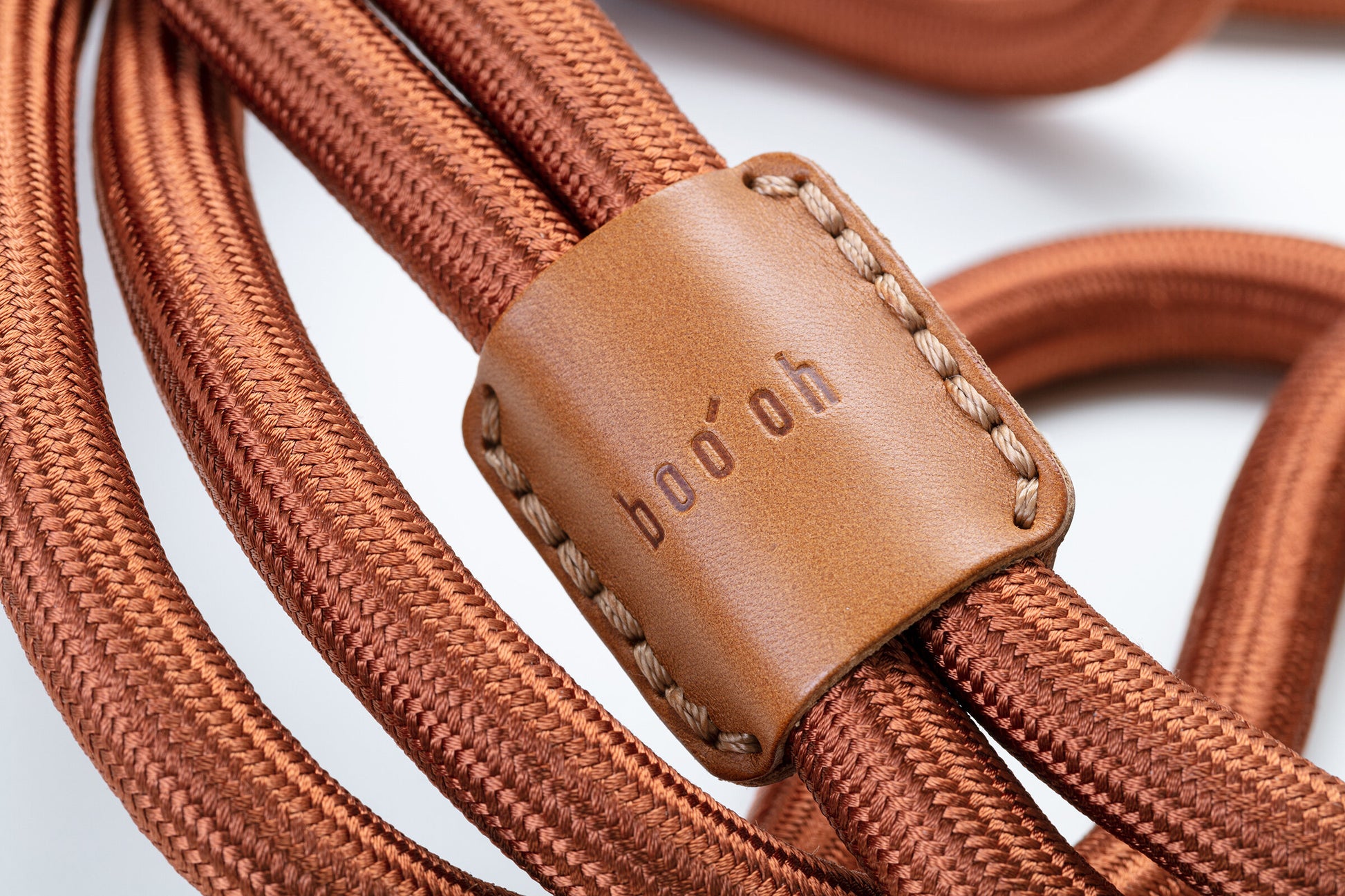 All-in-one minimalism designer dog harness by Boo Oh in camel